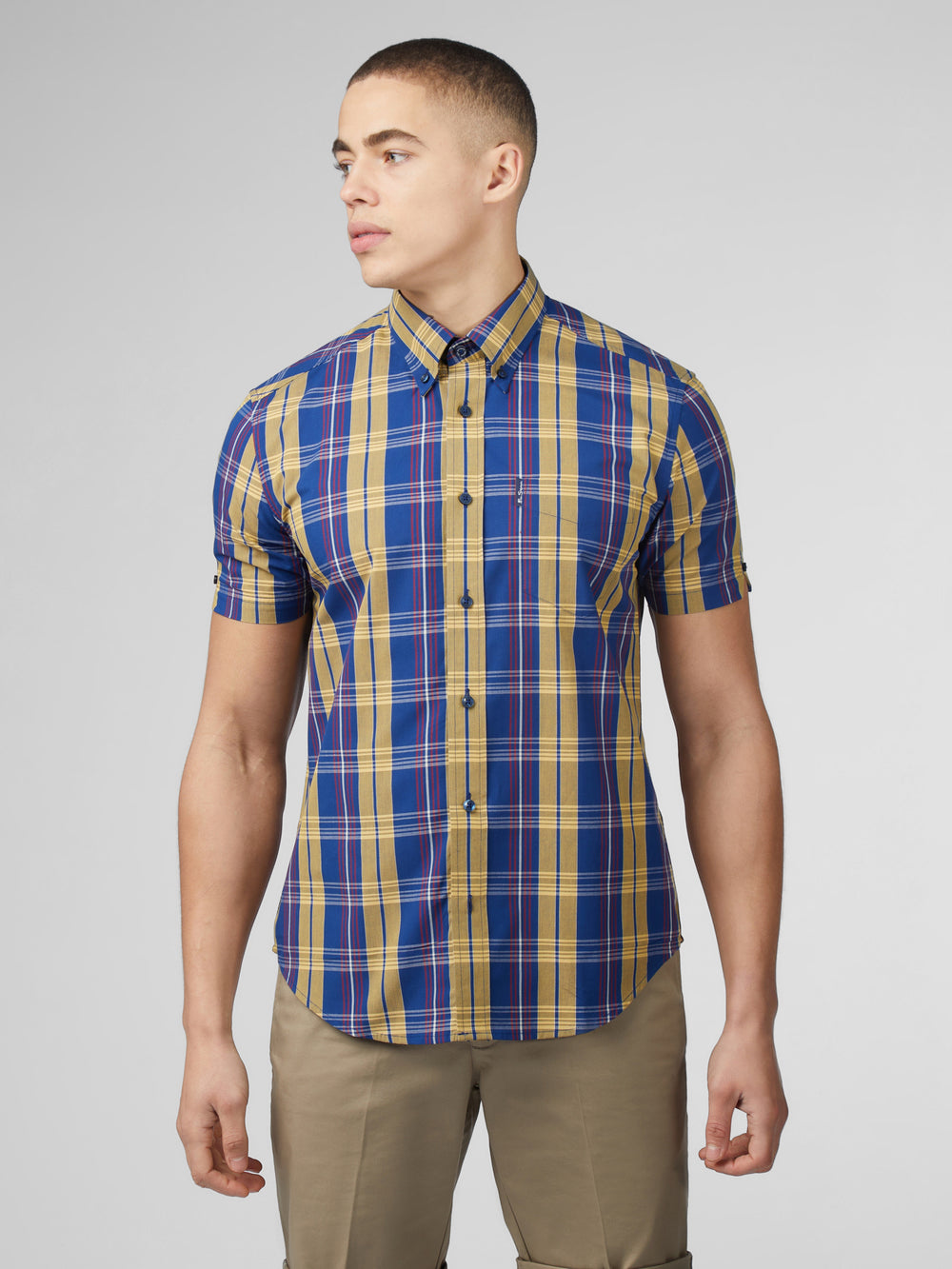 Camisas Ben Sherman Signature Irregular Check Azules | TGCBOHD-41