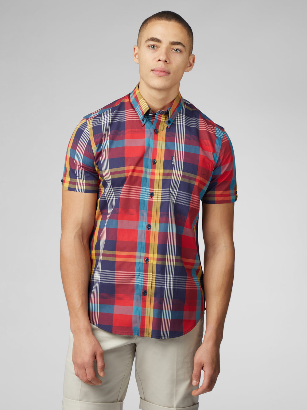 Camisas Ben Sherman Signature Large Madras Check Rojas | CJHZNEL-53