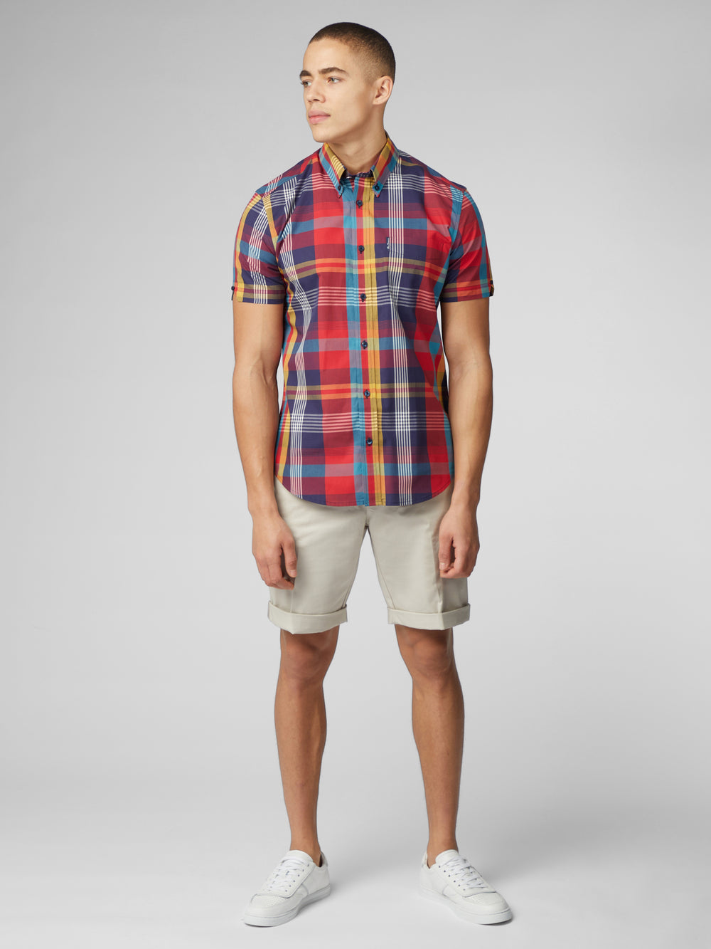 Camisas Ben Sherman Signature Large Madras Check Rojas | CJHZNEL-53