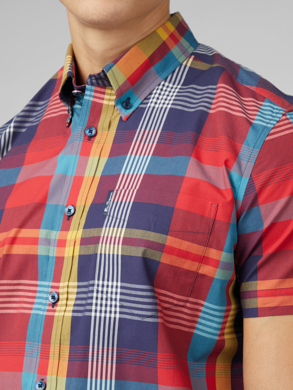 Camisas Ben Sherman Signature Large Madras Check Rojas | CJHZNEL-53