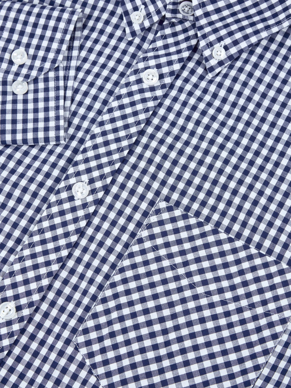 Camisas Ben Sherman Signature Long-Sleeve Gingham Azules Oscuro | GWVMHSQ-17