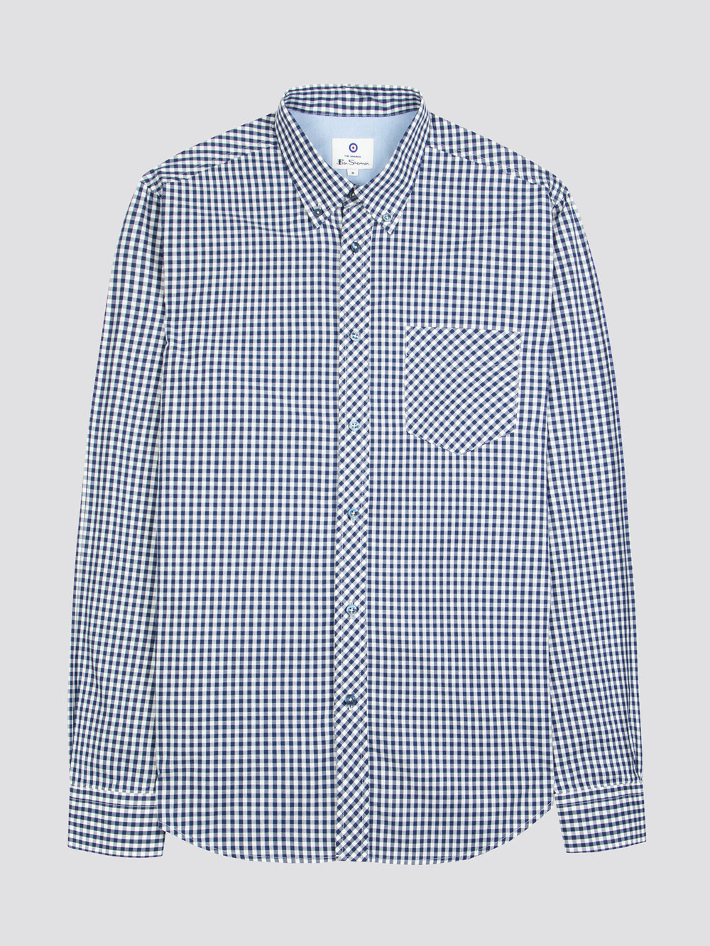 Camisas Ben Sherman Signature Long-Sleeve Gingham Azules Oscuro | GWVMHSQ-17