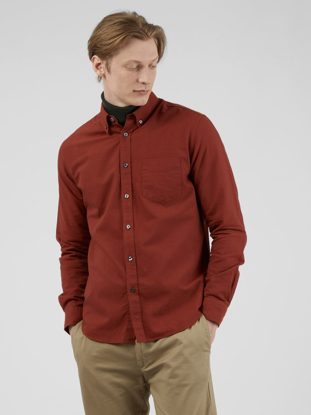 Camisas Ben Sherman Signature Long-Sleeve Oxford Naranjas | XBNWREV-81