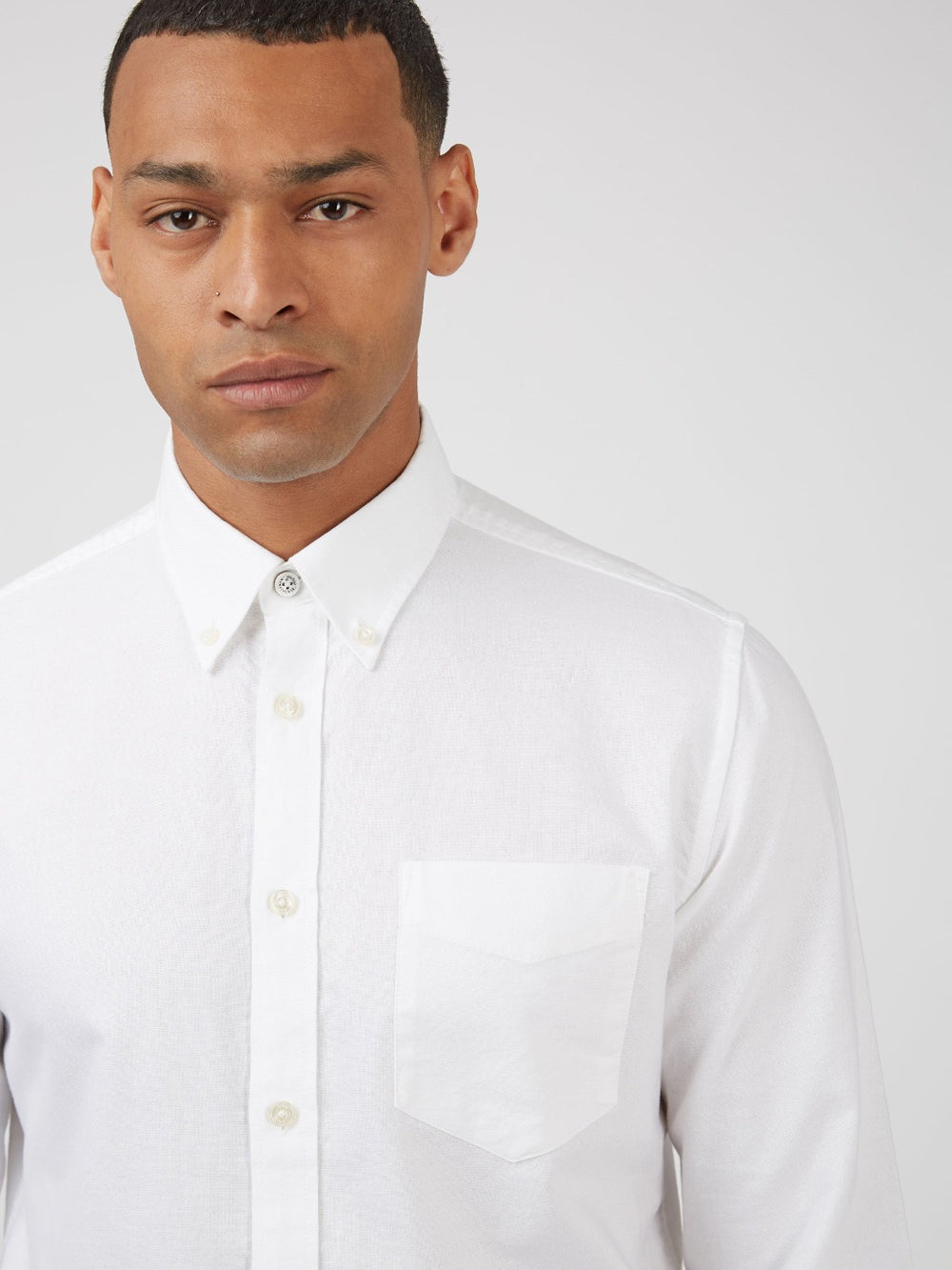 Camisas Ben Sherman Signature Organic Long-Sleeve Oxford Blancas | OPRJVQN-85