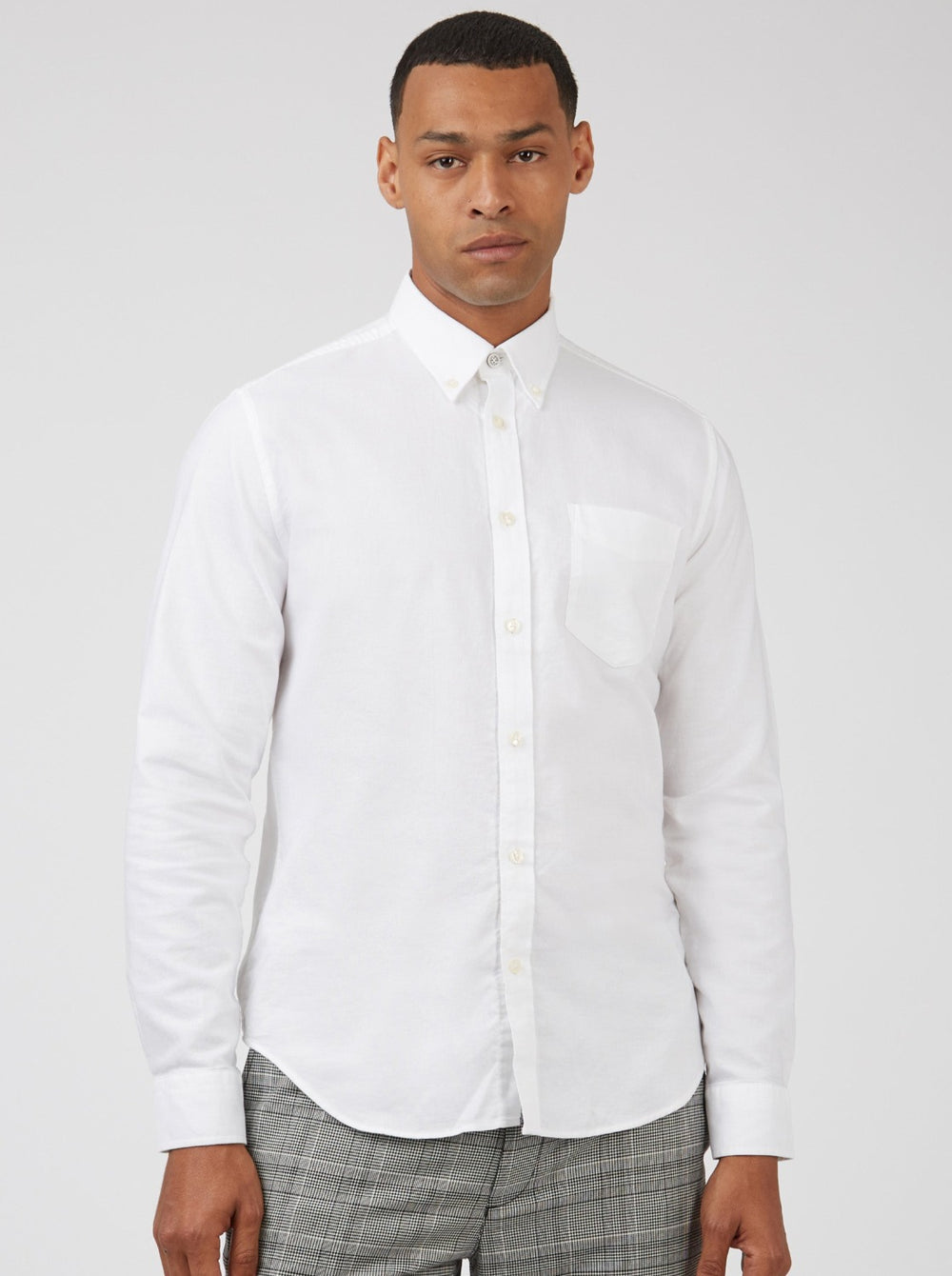 Camisas Ben Sherman Signature Organic Long-Sleeve Oxford Blancas | OPRJVQN-85