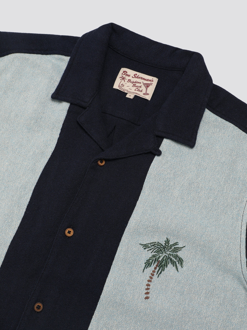 Camisas Ben Sherman Signature Recycled Boucle Resort Azul Marino | WAHPOBK-98