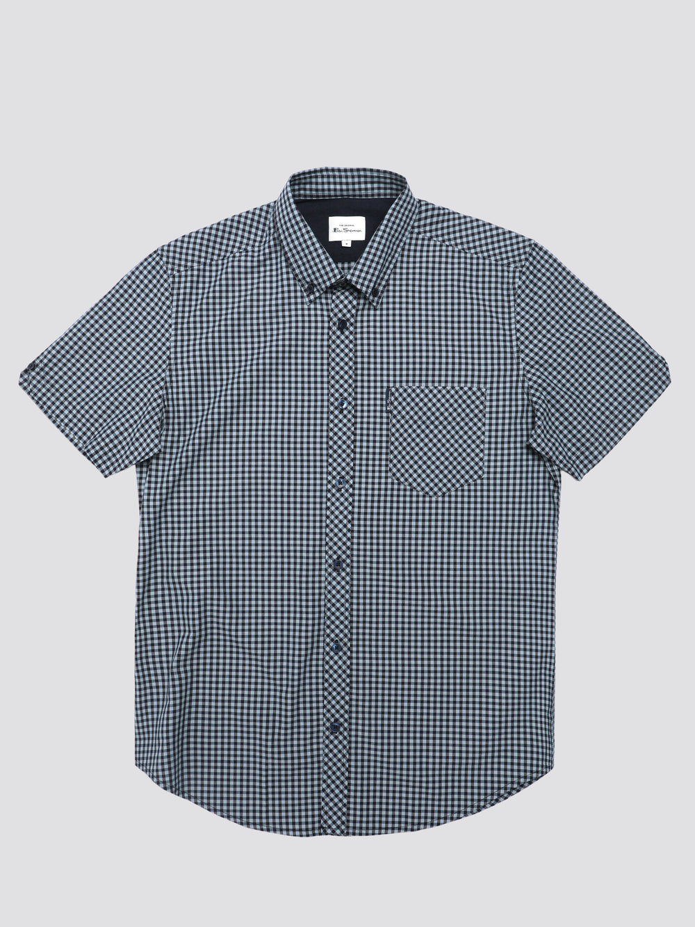 Camisas Ben Sherman Signature Short Sleeve Gingham Azules | RWHDAKM-30