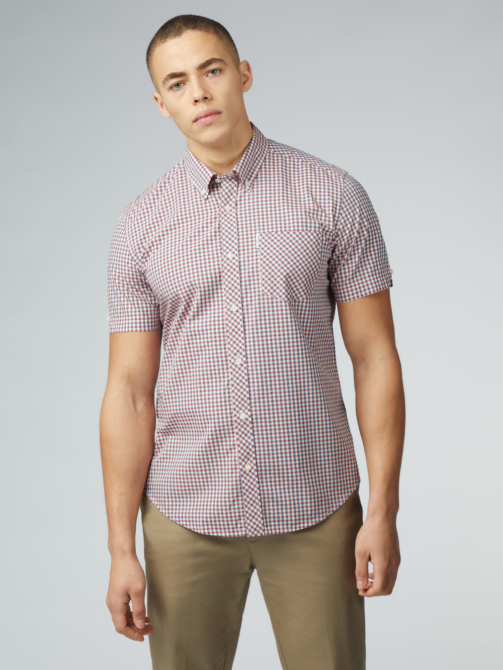 Camisas Ben Sherman Signature Short Sleeve Gingham Rojas Blancas | ATQSLXM-78