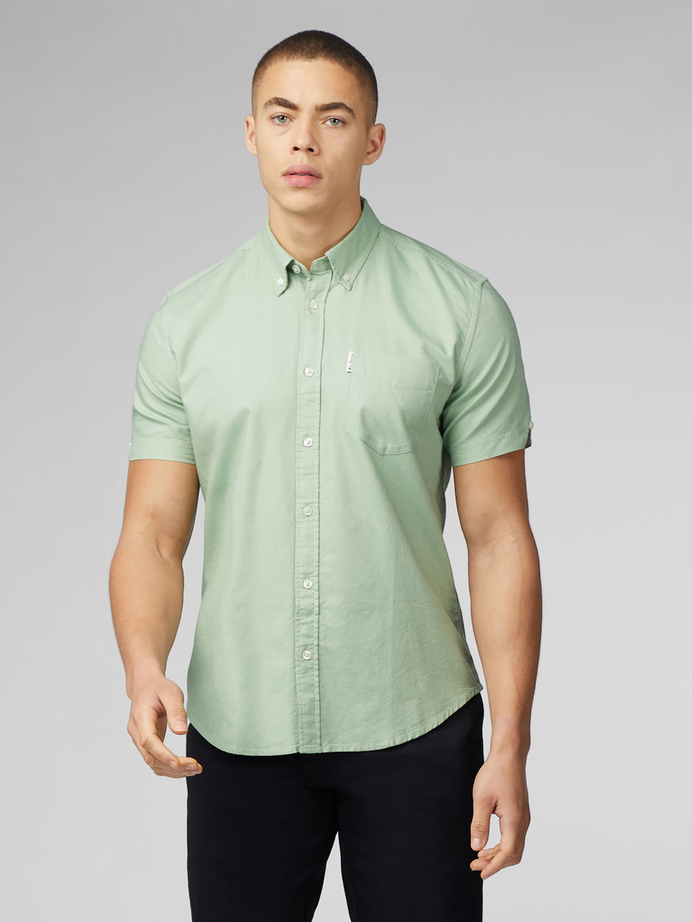 Camisas Ben Sherman Signature Short Sleeve Oxford Verde | JTAOQZC-26