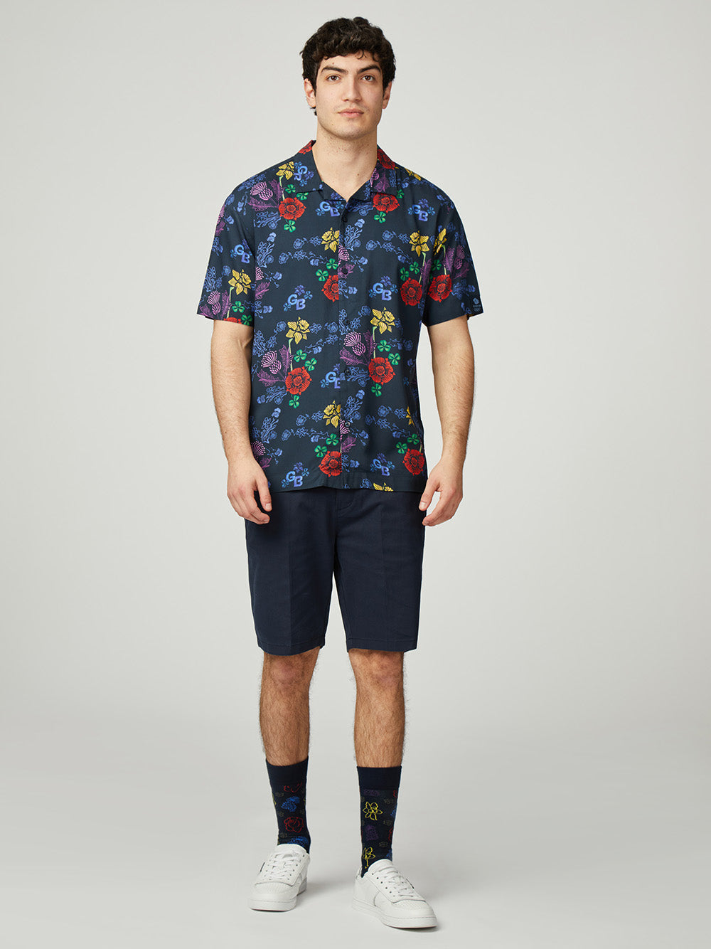 Camisas Ben Sherman Team GB Floral Azul Marino | FCGERHZ-79