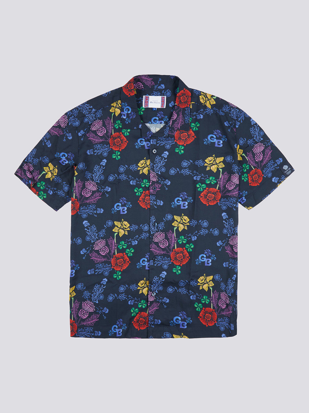 Camisas Ben Sherman Team GB Floral Azul Marino | FCGERHZ-79