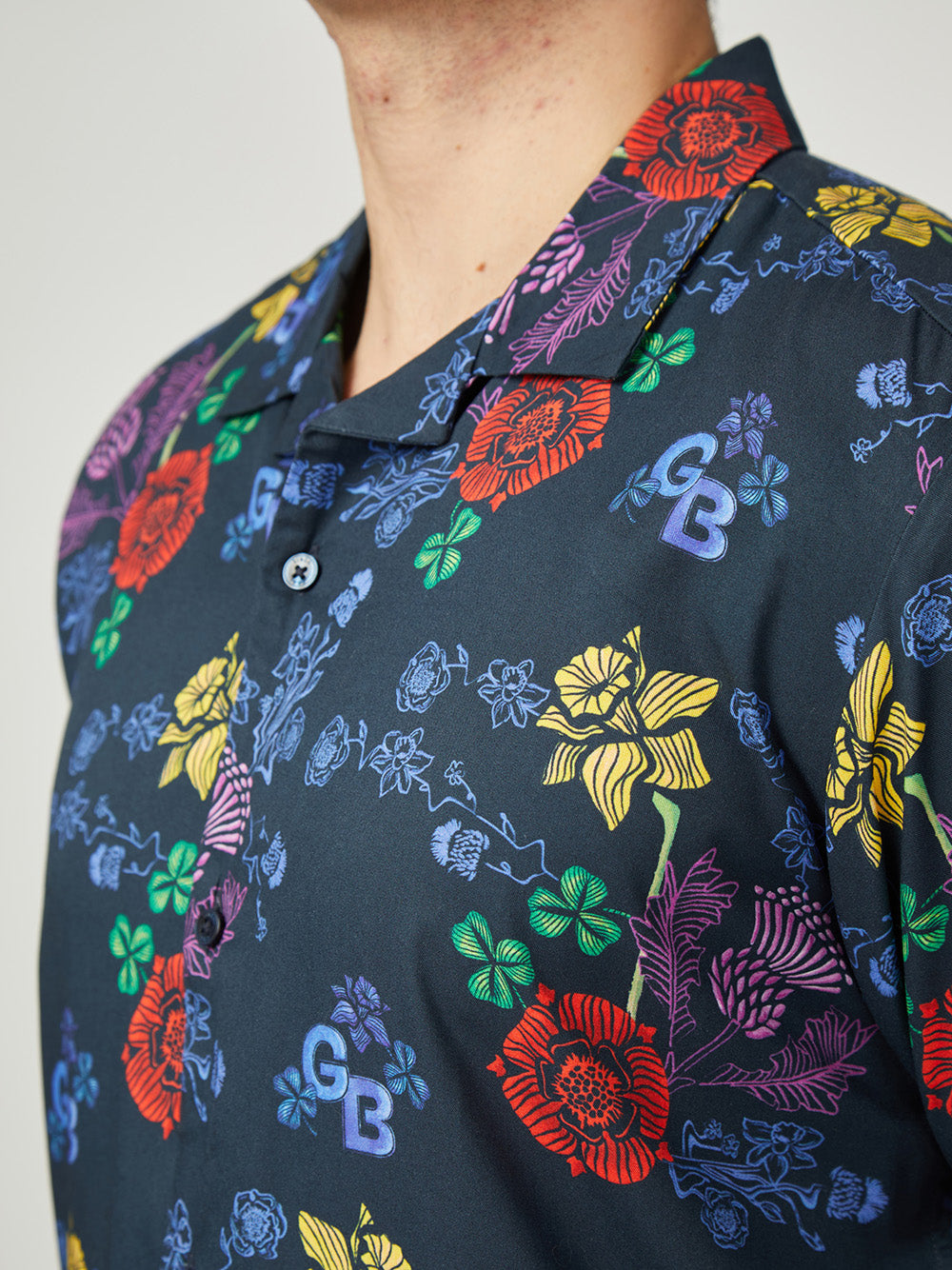 Camisas Ben Sherman Team GB Floral Azul Marino | FCGERHZ-79