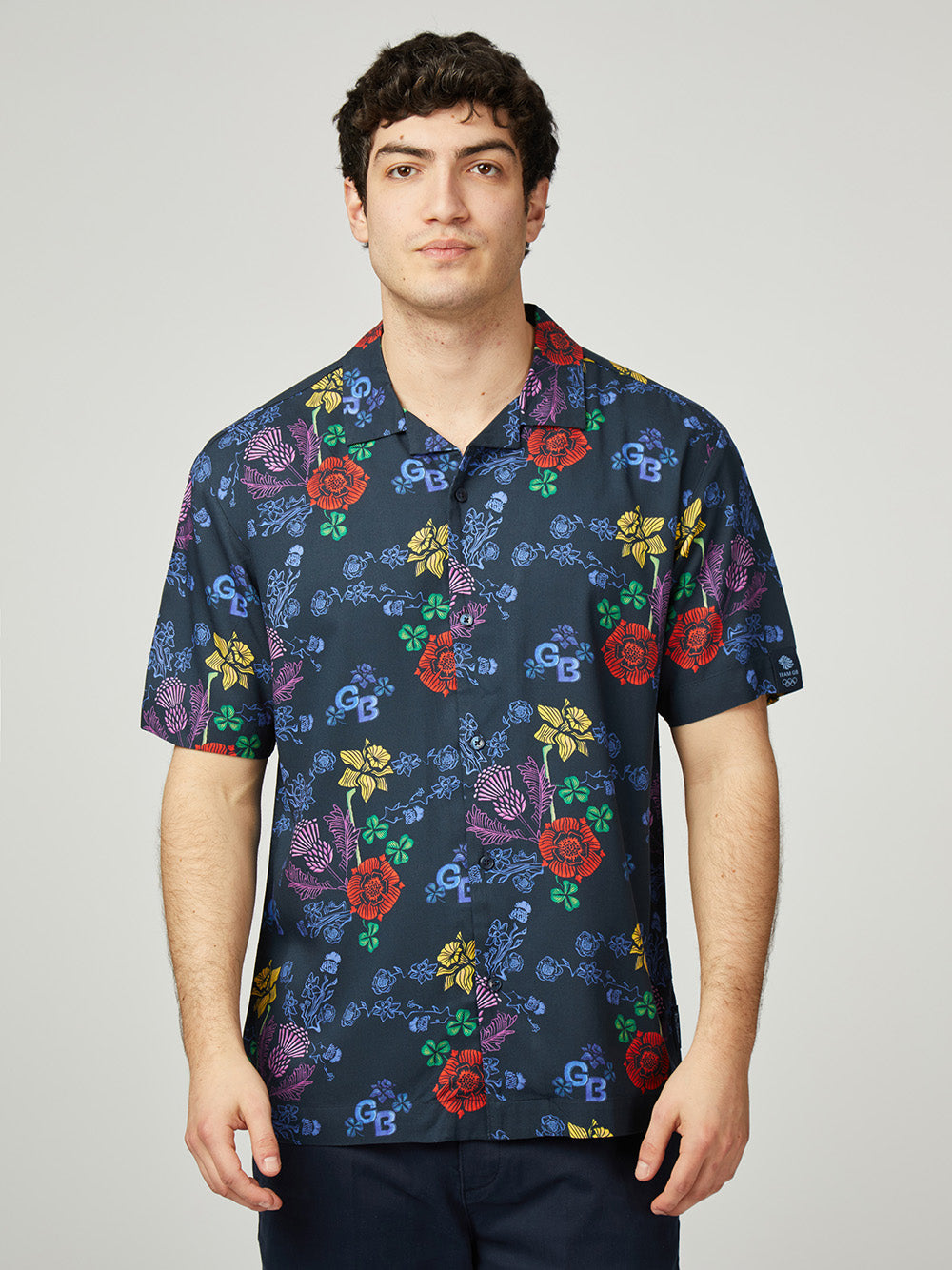 Camisas Ben Sherman Team GB Floral Azul Marino | FCGERHZ-79