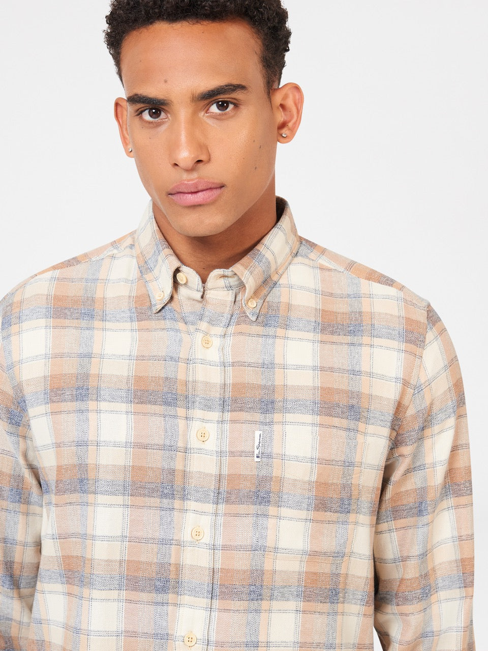 Camisas Ben Sherman Twisted Yarn Check Marrones | LUCTFOJ-51