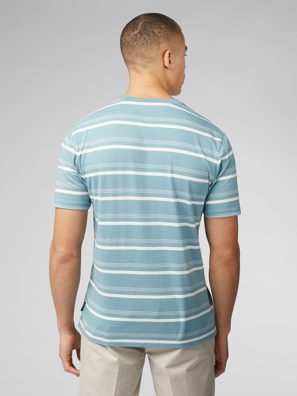 Camiseta Ben Sherman Fine Stripe Azules | EFMLQHX-03