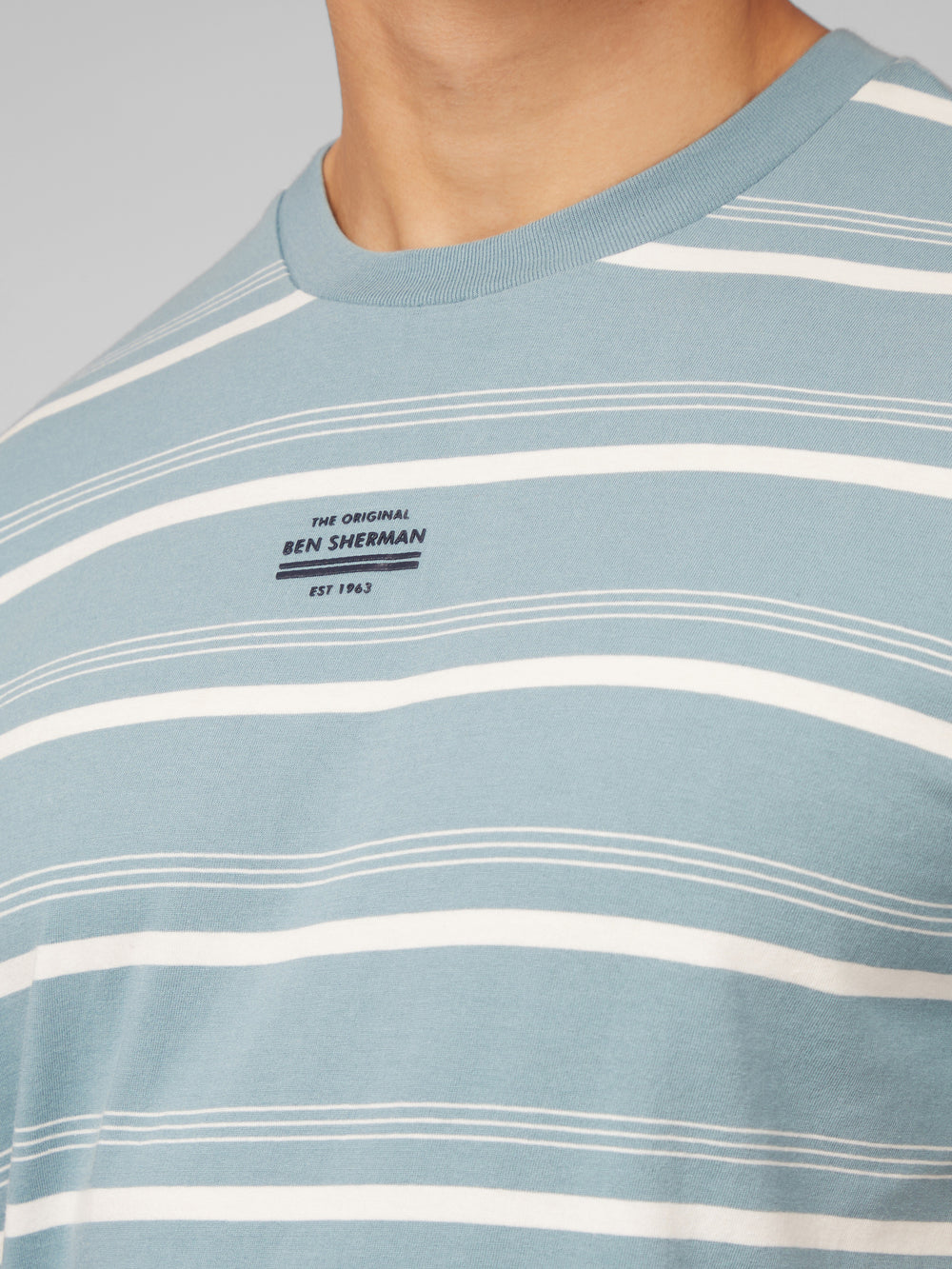 Camiseta Ben Sherman Fine Stripe Azules | EFMLQHX-03