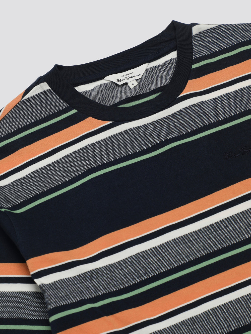 Camiseta Ben Sherman Signature Engineered Stripe Azul Marino | USKABZJ-58