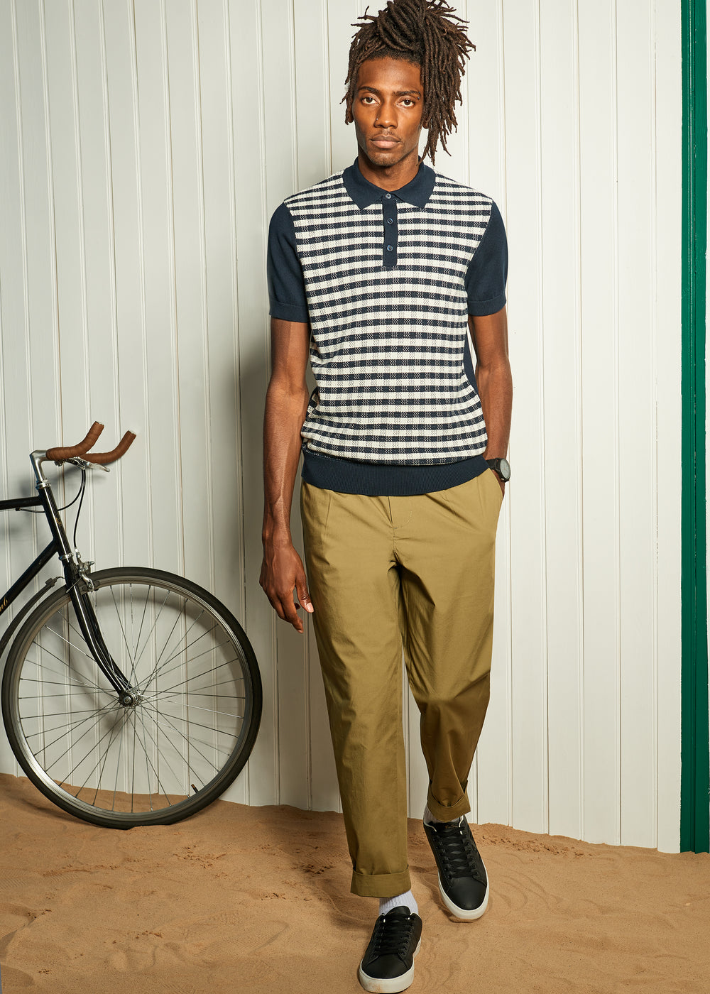 Pantalon Ben Sherman Poplin Relaxed-Taper Pleated Verde Oliva | GNYXWQE-62