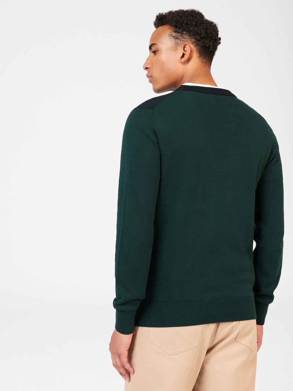 Prendas De Punto Ben Sherman Chest Stripe Crewneck Verde Oscuro | PFQCKIR-15