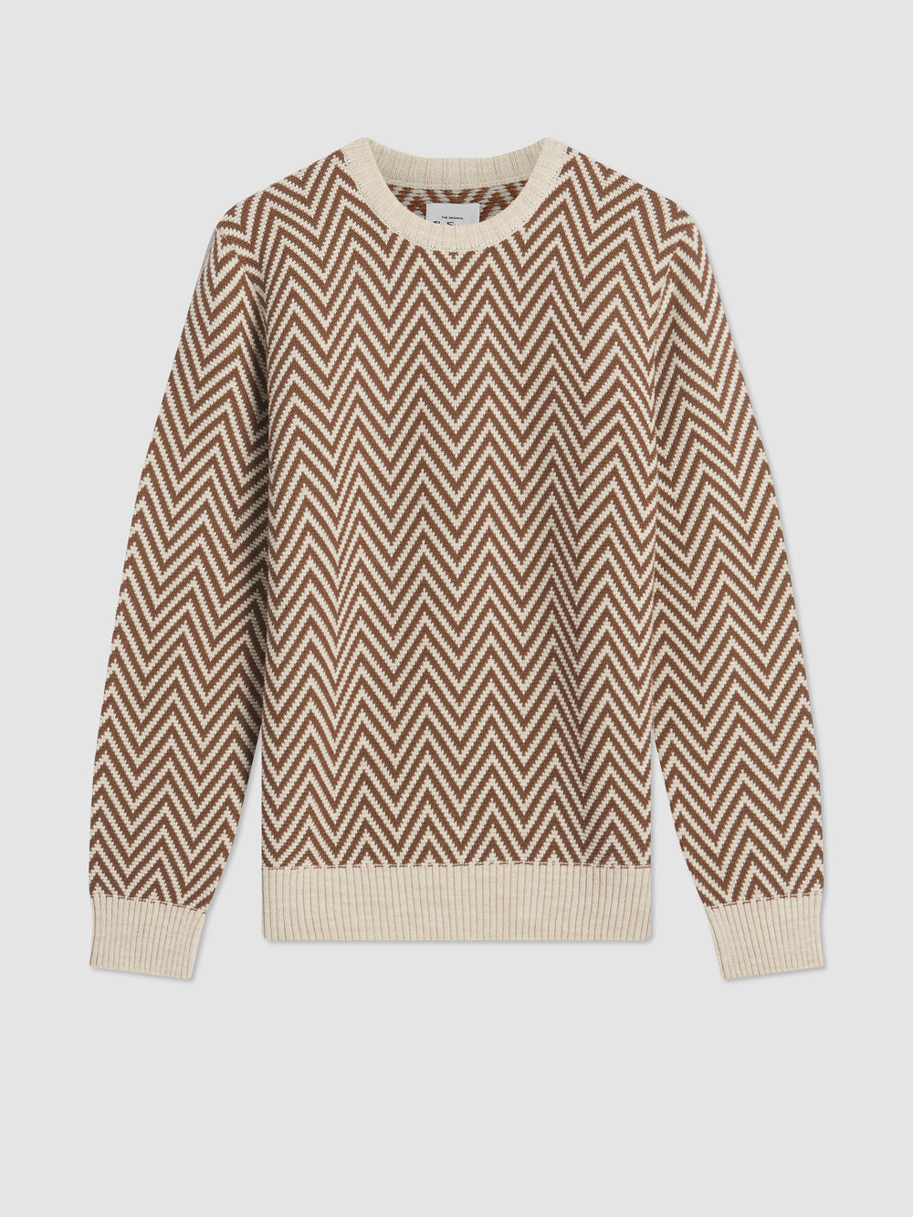 Prendas De Punto Ben Sherman Chevron Jacquard Crewneck Blancas | JKQGEHR-10