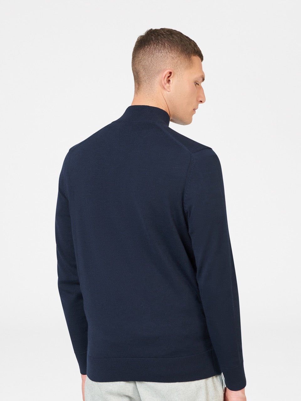 Prendas De Punto Ben Sherman Merino Half-Zip Azul Marino | UNFRDCS-35