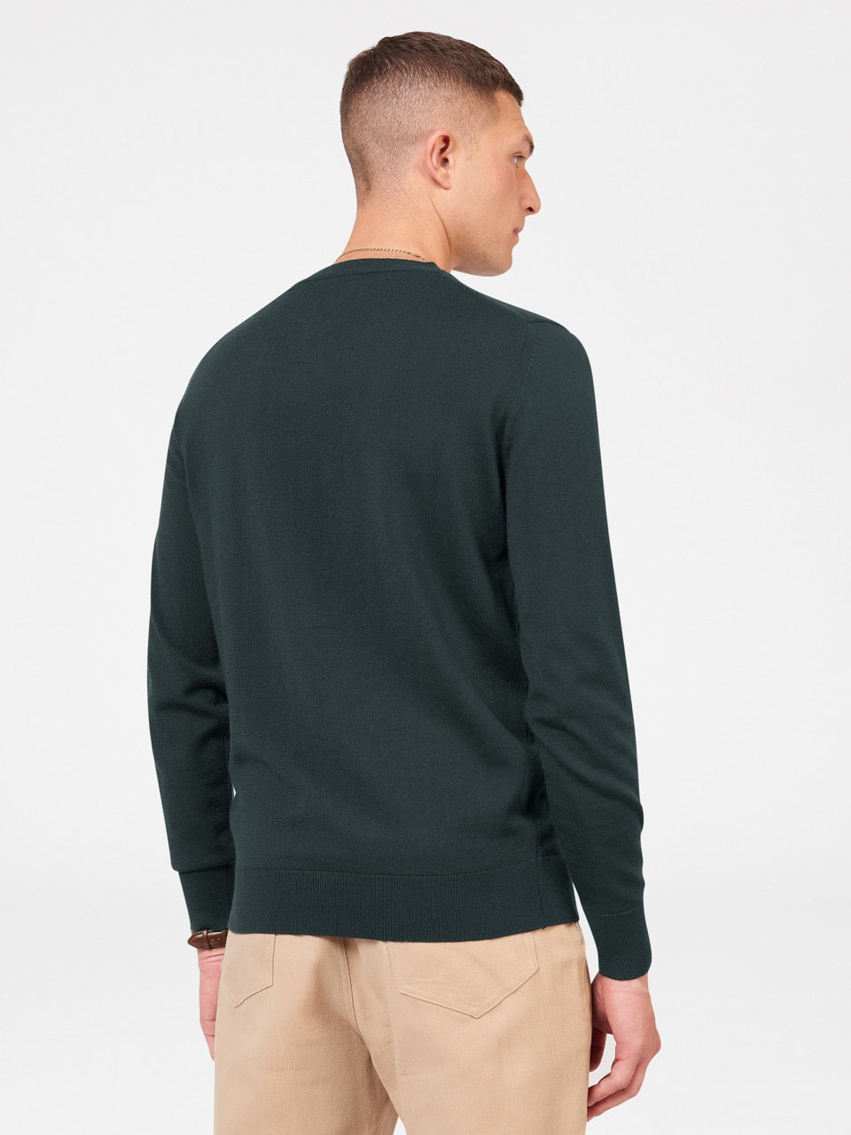 Prendas De Punto Ben Sherman Signature Merino Crewneck Verde Oscuro | TMWKDHZ-29