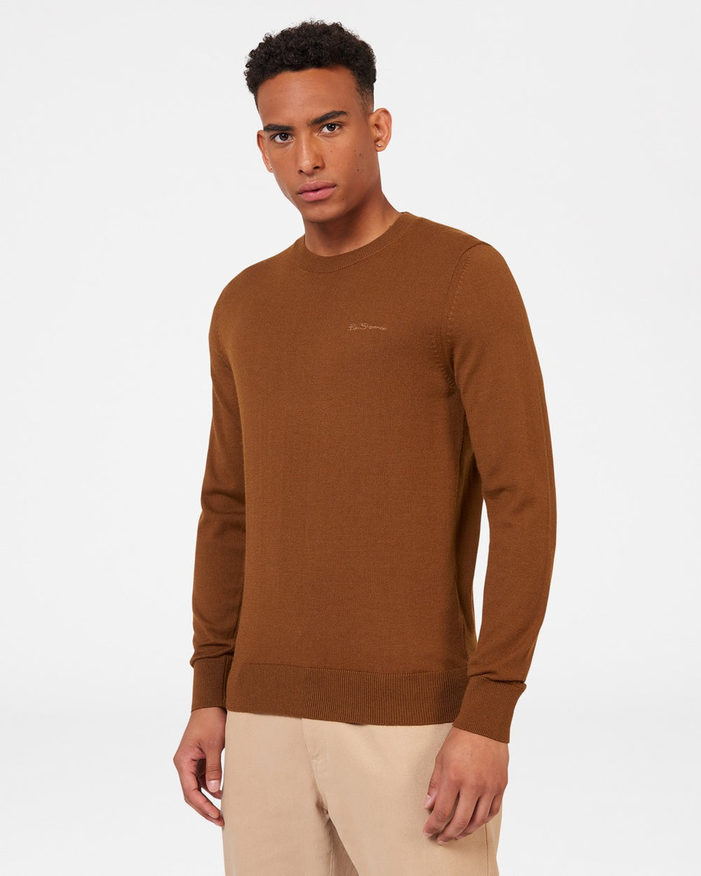 Prendas De Punto Ben Sherman Signature Merino Crewneck Marrones | XQNCSFU-69