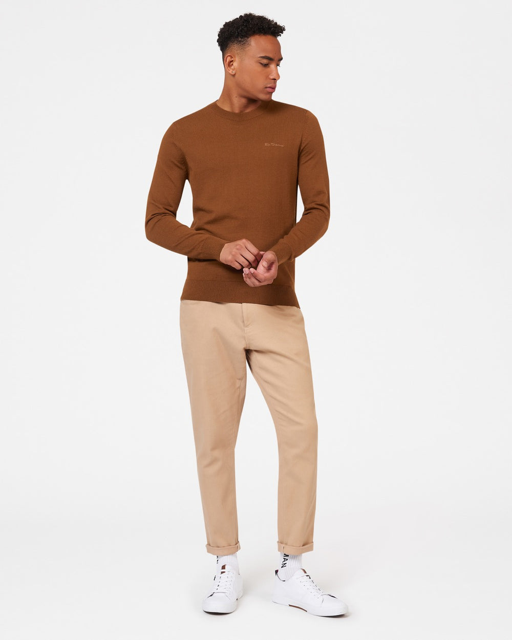 Prendas De Punto Ben Sherman Signature Merino Crewneck Marrones | XQNCSFU-69