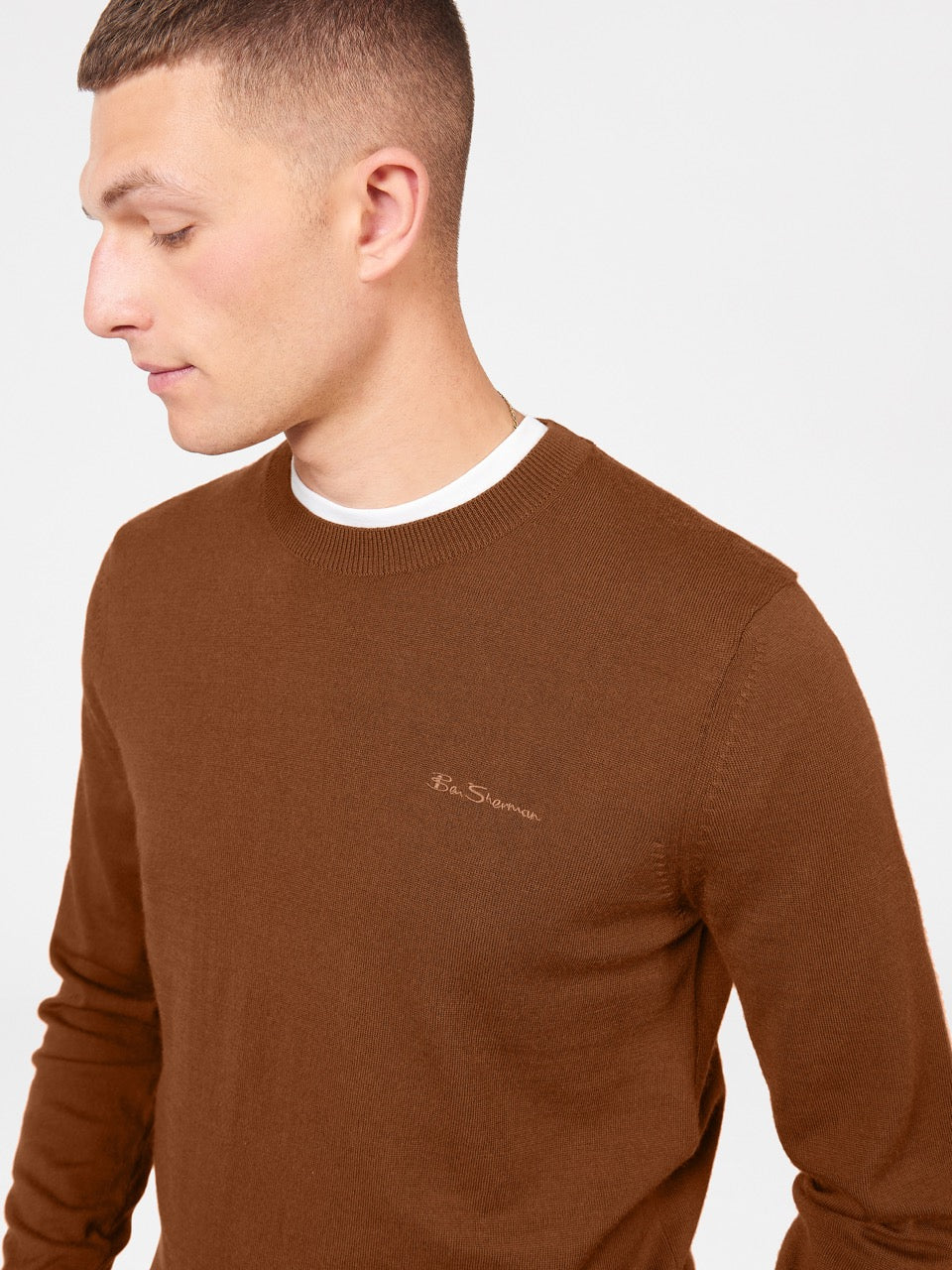 Prendas De Punto Ben Sherman Signature Merino Crewneck Marrones | XQNCSFU-69