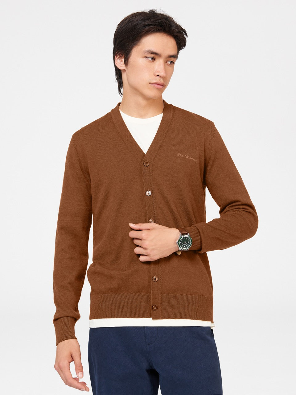 Prendas De Punto Ben Sherman Signature Merino Cardigan Marrones | ODWPAKB-60