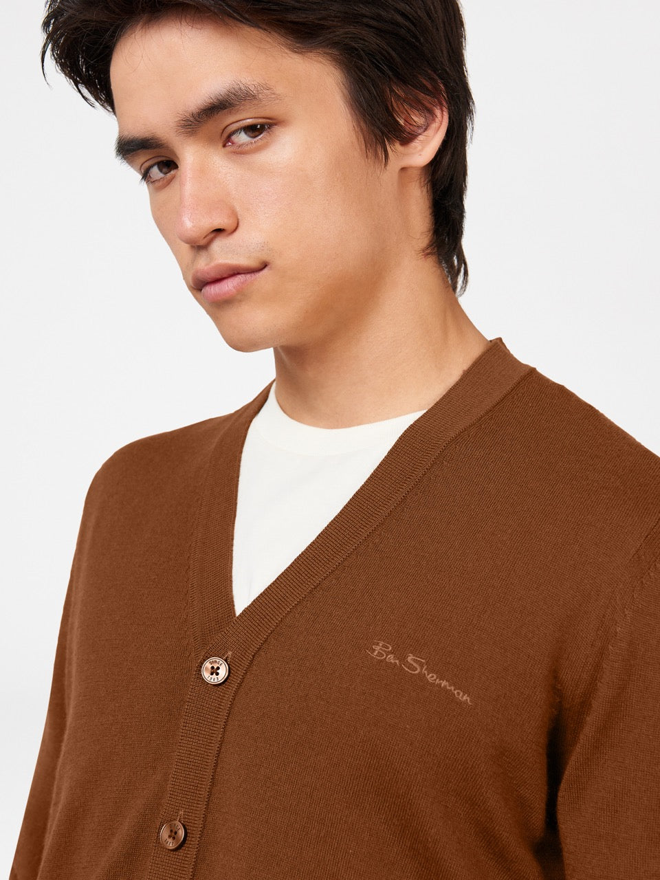 Prendas De Punto Ben Sherman Signature Merino Cardigan Marrones | ODWPAKB-60