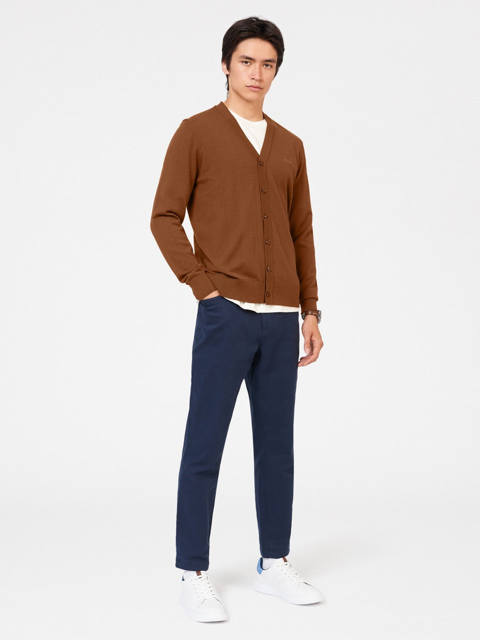 Prendas De Punto Ben Sherman Signature Merino Cardigan Marrones | ODWPAKB-60