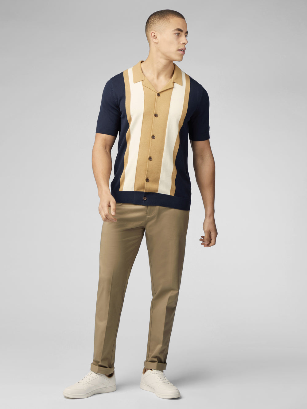 Prendas De Punto Ben Sherman Signature Resort Neck Button Through Polo Azul Marino | LUWBYFD-91