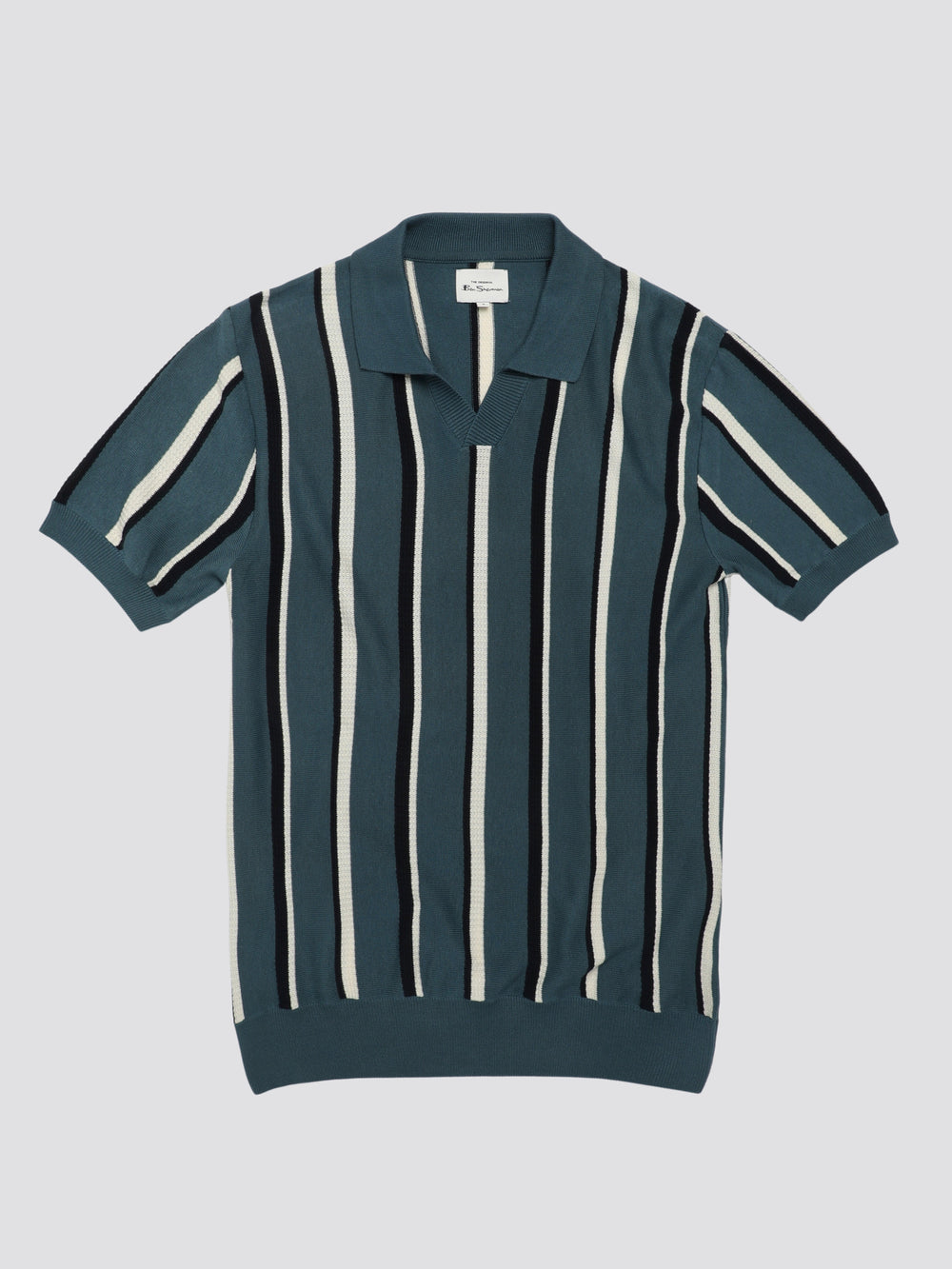 Prendas De Punto Ben Sherman Signature Vertical Stripe Open Neck Polo Turquesa | SYBANFD-19