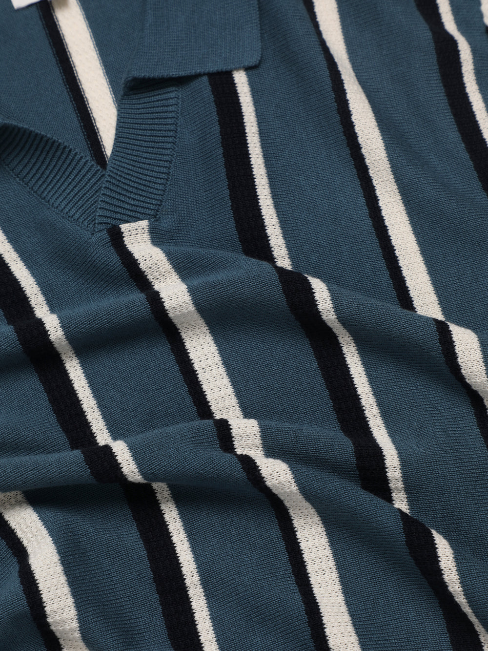 Prendas De Punto Ben Sherman Signature Vertical Stripe Open Neck Polo Turquesa | SYBANFD-19