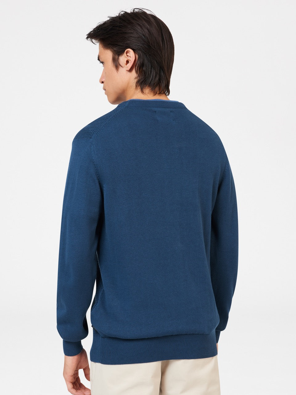 Prendas De Punto Ben Sherman Textured Crewneck Indigo | WYBNVSR-57