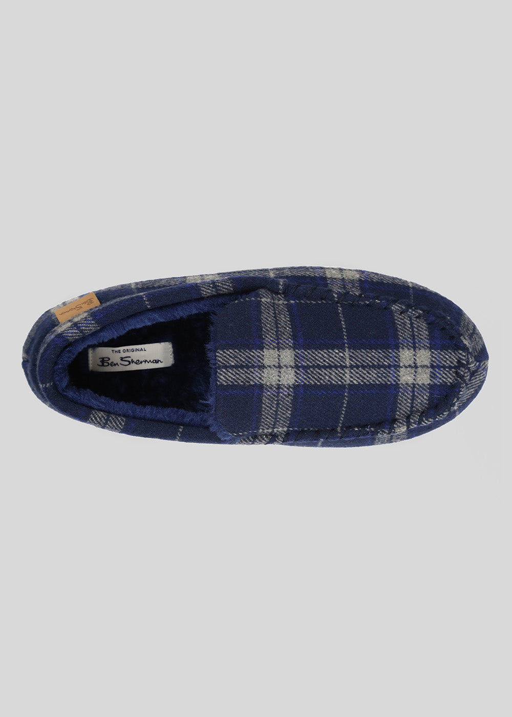 Slipper Ben Sherman Gritti Palace Check Moccasin Azul Marino | FYJXECL-17