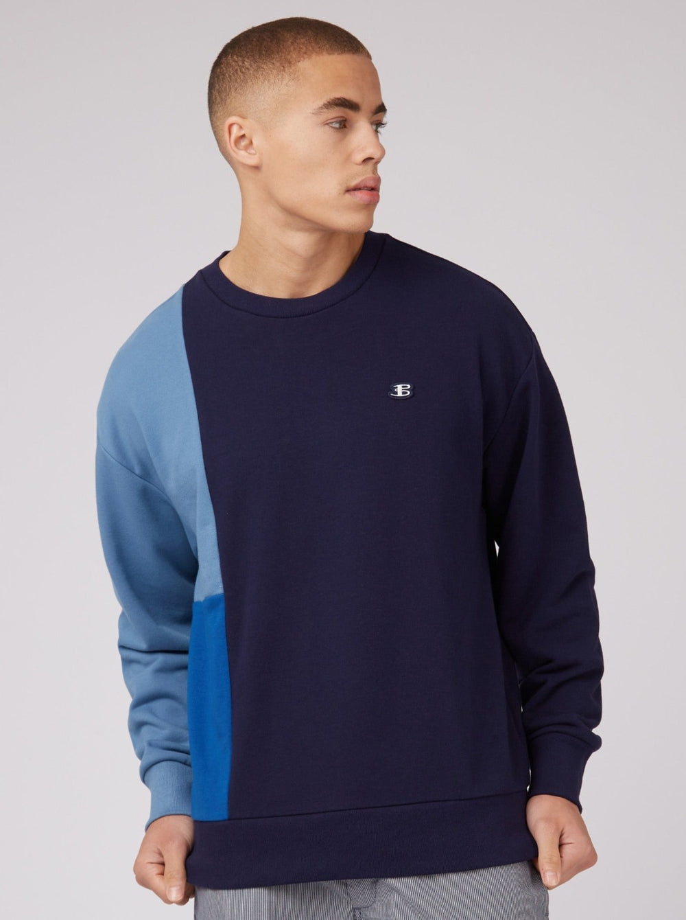 Sudaderas Ben Sherman B by Ben Sherman Colorblock Crewneck Azules | TFHVZNG-05