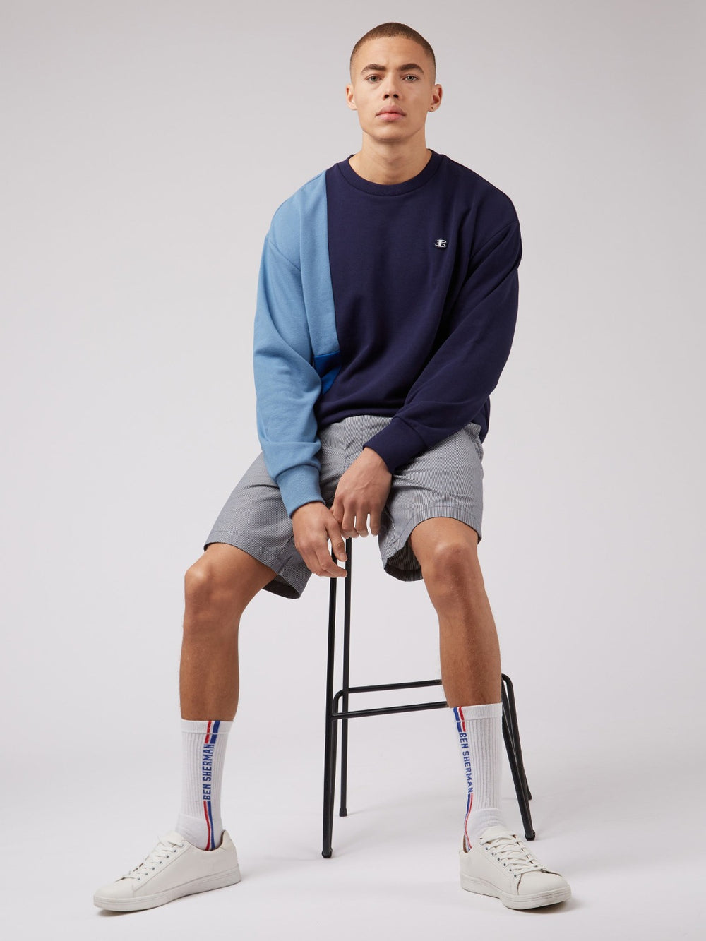 Sudaderas Ben Sherman B by Ben Sherman Colorblock Crewneck Azules | TFHVZNG-05