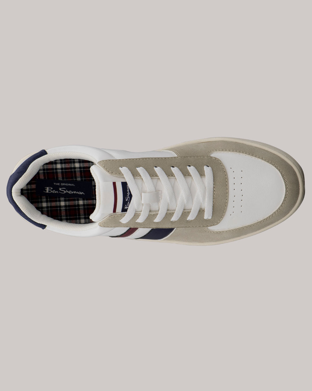 Zapatillas Ben Sherman Hyde Navy Stripe Blancas | HVQNYPK-96